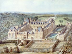 View of the Chateau of Ecouen by Alphonse Lejeune